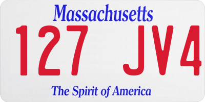 MA license plate 127JV4