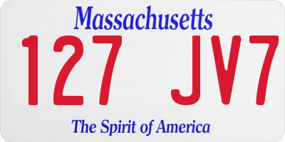 MA license plate 127JV7
