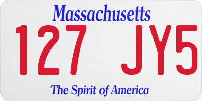 MA license plate 127JY5