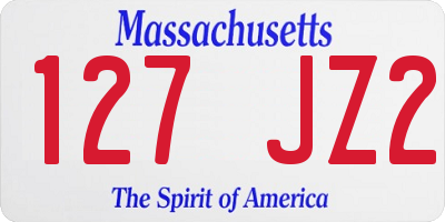 MA license plate 127JZ2