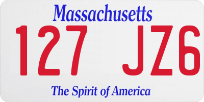 MA license plate 127JZ6