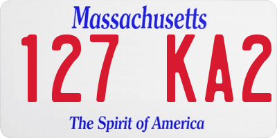 MA license plate 127KA2