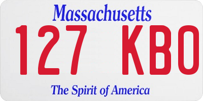 MA license plate 127KB0