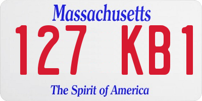 MA license plate 127KB1
