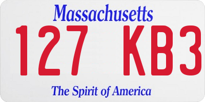 MA license plate 127KB3