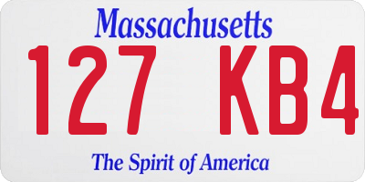 MA license plate 127KB4