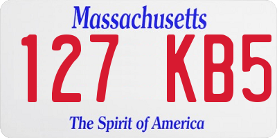 MA license plate 127KB5