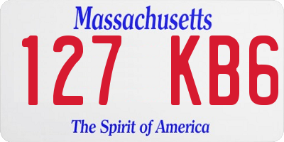 MA license plate 127KB6