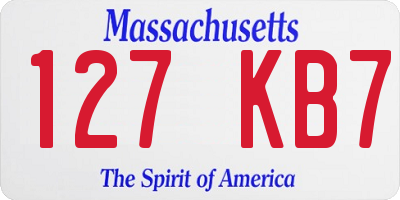 MA license plate 127KB7