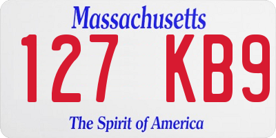 MA license plate 127KB9