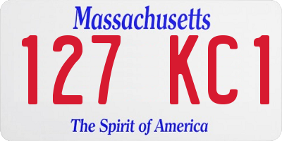 MA license plate 127KC1