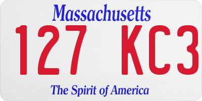 MA license plate 127KC3