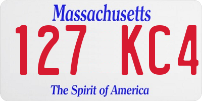 MA license plate 127KC4