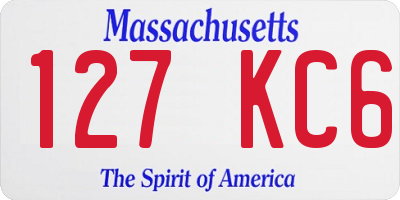 MA license plate 127KC6