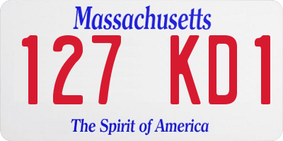 MA license plate 127KD1