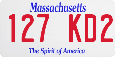 MA license plate 127KD2