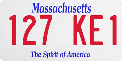 MA license plate 127KE1
