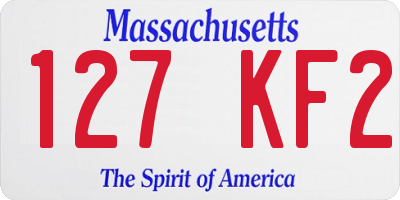 MA license plate 127KF2