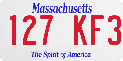 MA license plate 127KF3