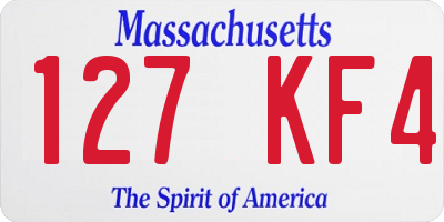 MA license plate 127KF4