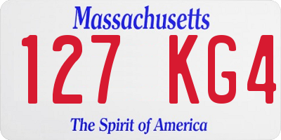 MA license plate 127KG4
