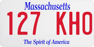 MA license plate 127KH0