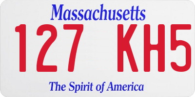 MA license plate 127KH5
