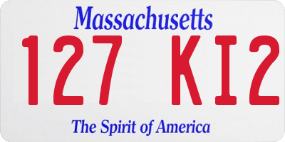 MA license plate 127KI2