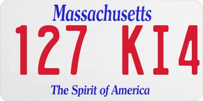 MA license plate 127KI4