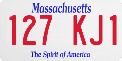 MA license plate 127KJ1