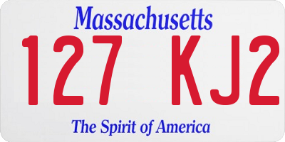 MA license plate 127KJ2