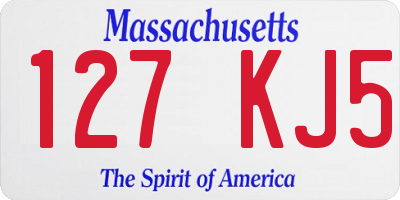 MA license plate 127KJ5