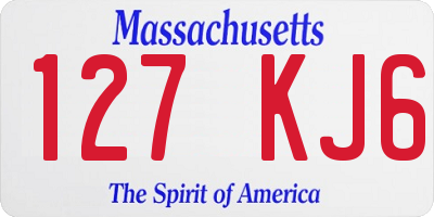 MA license plate 127KJ6