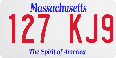 MA license plate 127KJ9