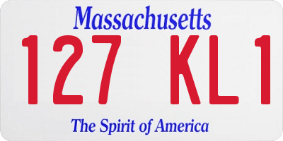 MA license plate 127KL1
