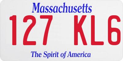 MA license plate 127KL6