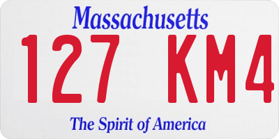 MA license plate 127KM4