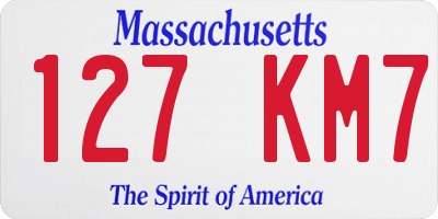 MA license plate 127KM7
