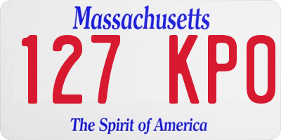 MA license plate 127KP0