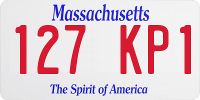 MA license plate 127KP1