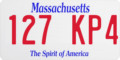 MA license plate 127KP4