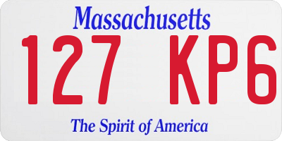 MA license plate 127KP6