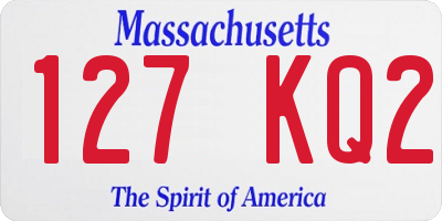 MA license plate 127KQ2