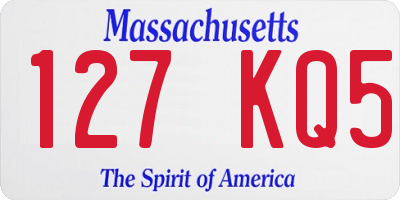 MA license plate 127KQ5