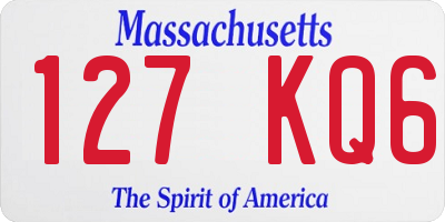 MA license plate 127KQ6
