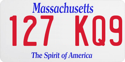 MA license plate 127KQ9