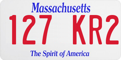 MA license plate 127KR2