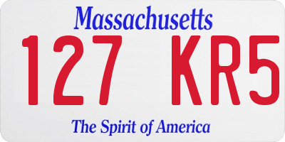 MA license plate 127KR5