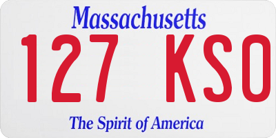 MA license plate 127KS0