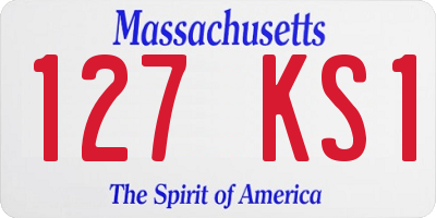 MA license plate 127KS1